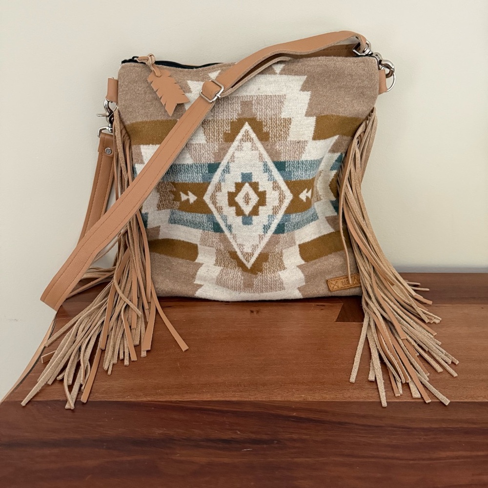 Mercy Grey Design Pendleton Fringe Crossbody